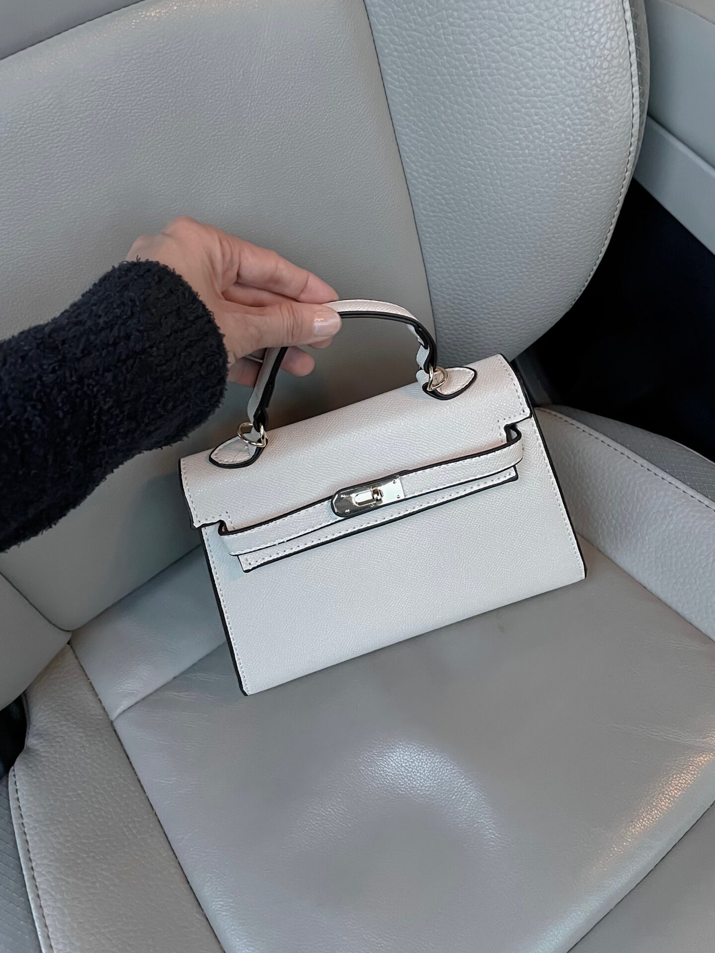 Replica Hermes Kelly Mini II Handbag In Gris Asphalt Epsom Leather