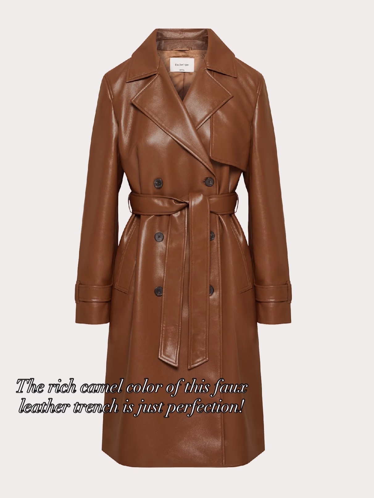 faux leather trench coat