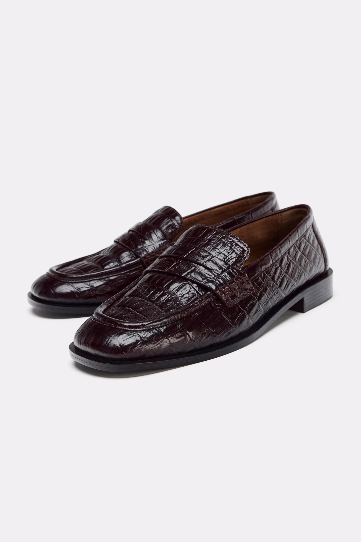 zara embossed loafer