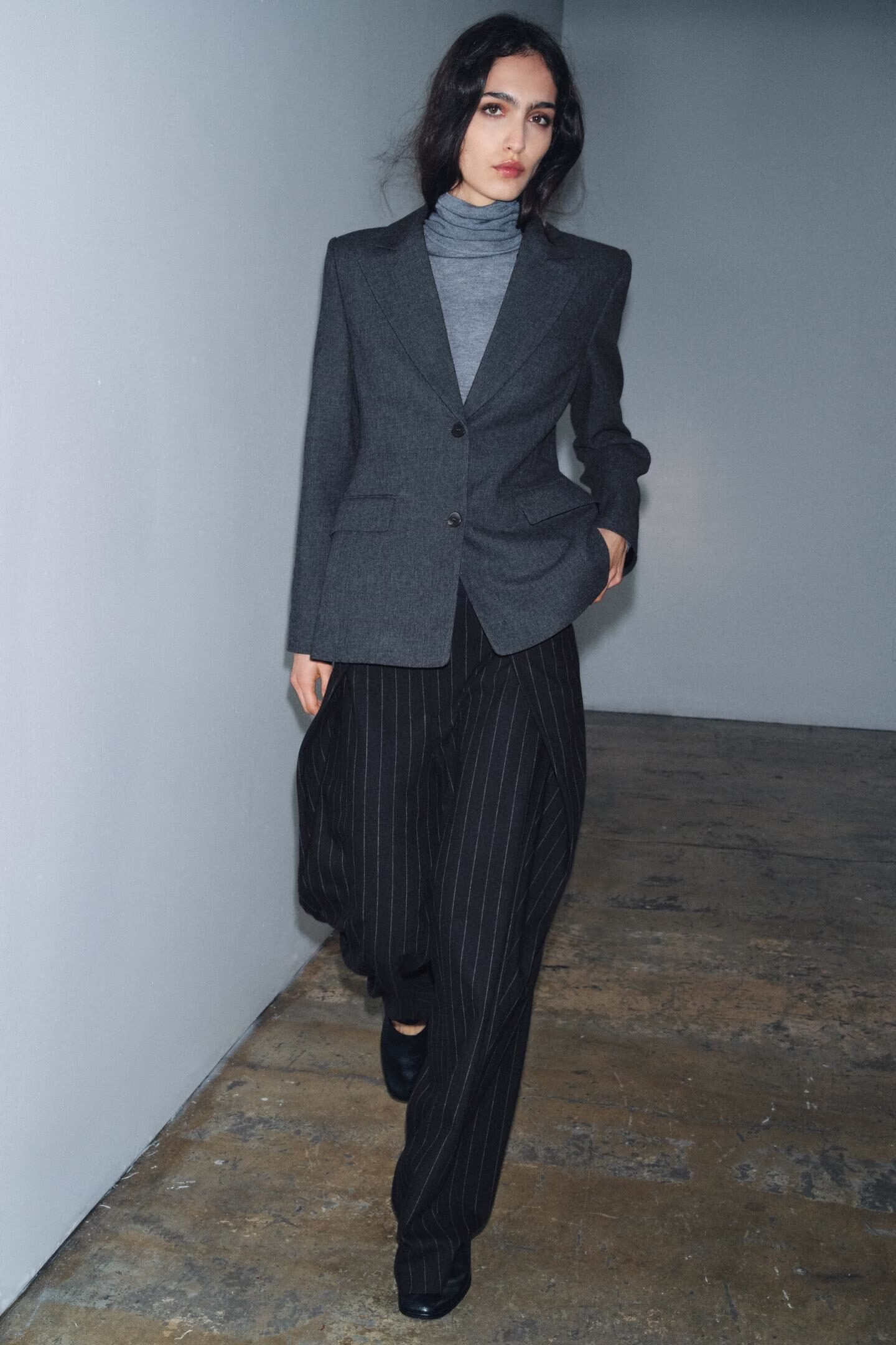 zara pinstripe trousers on sale 