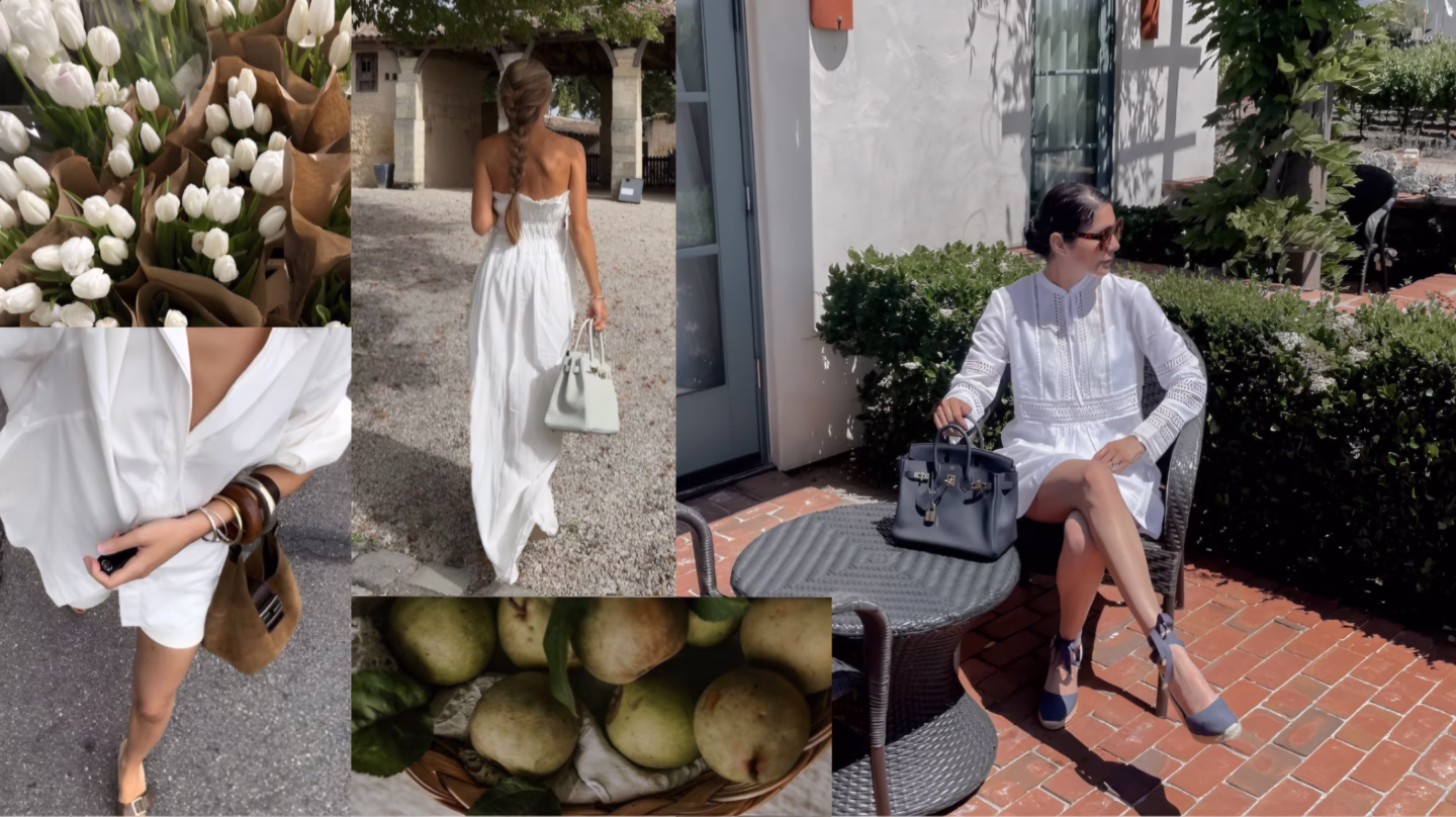 spring white dresses collage