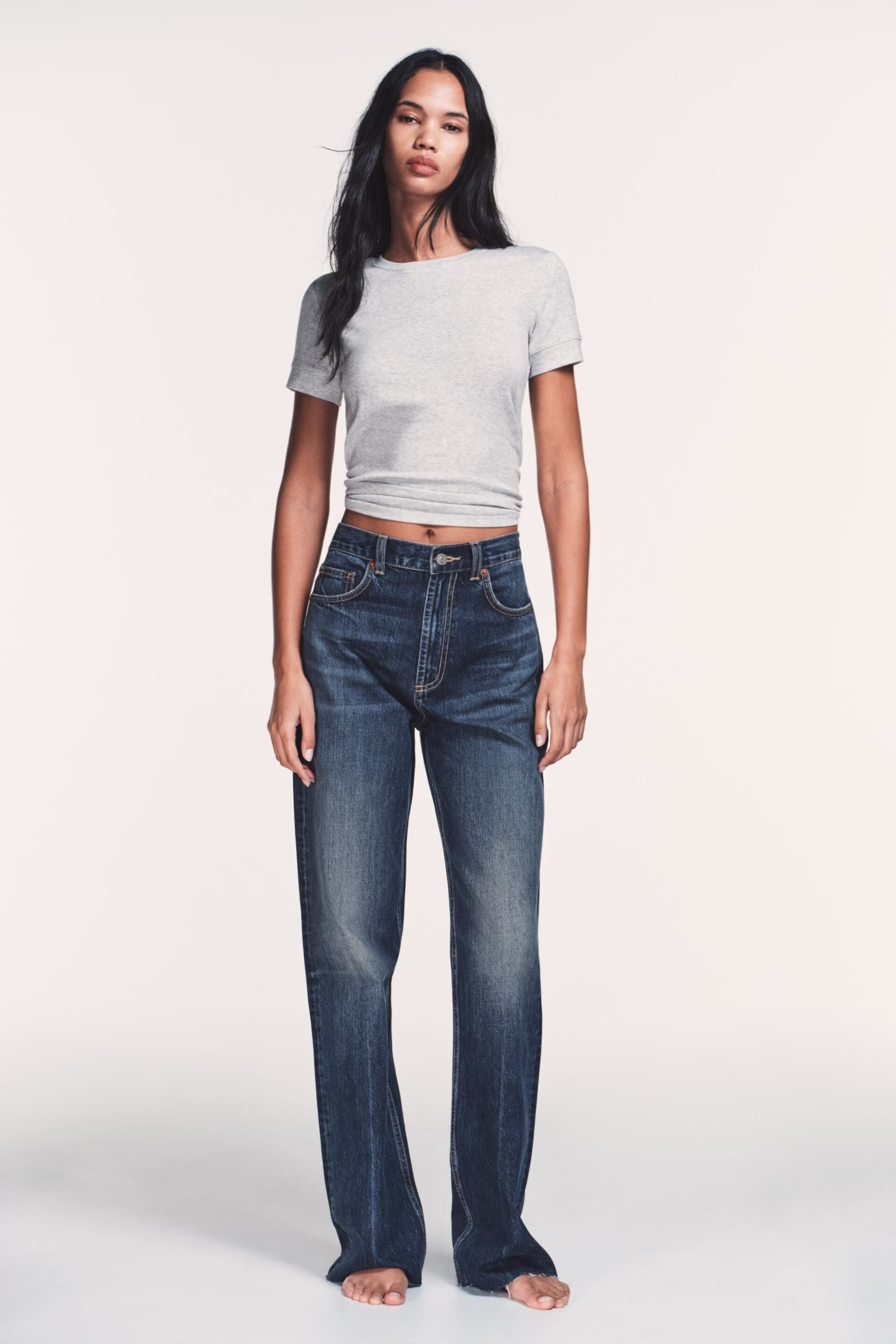 Zara Dark Wash Wide-Leg Jean