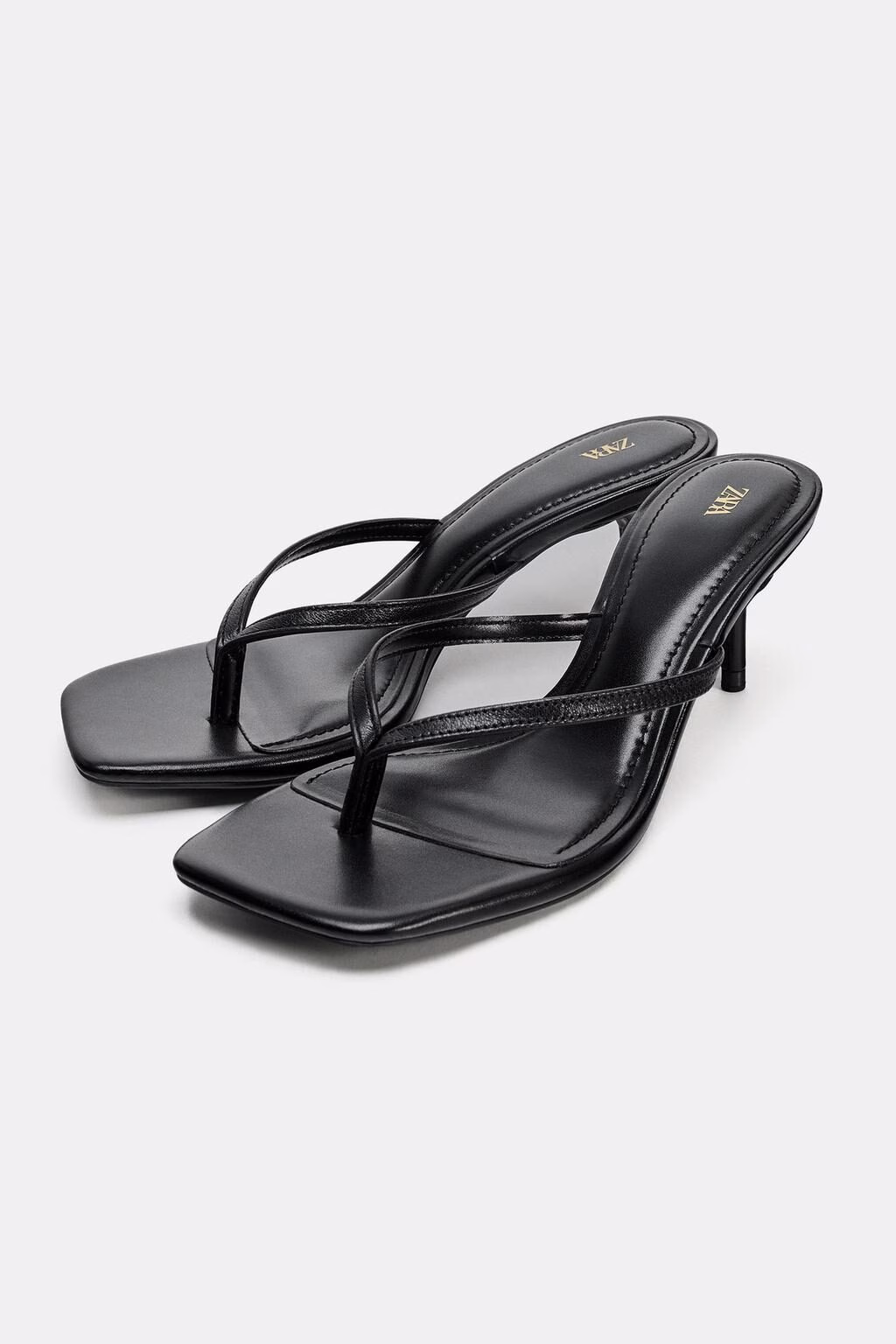 Zara Black Thong Heels