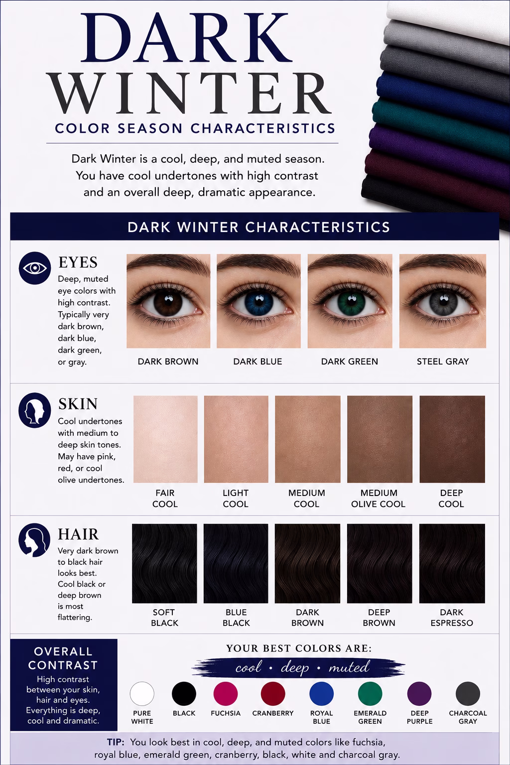 Seasonal Color Analysis Guide: Season color - dark winter