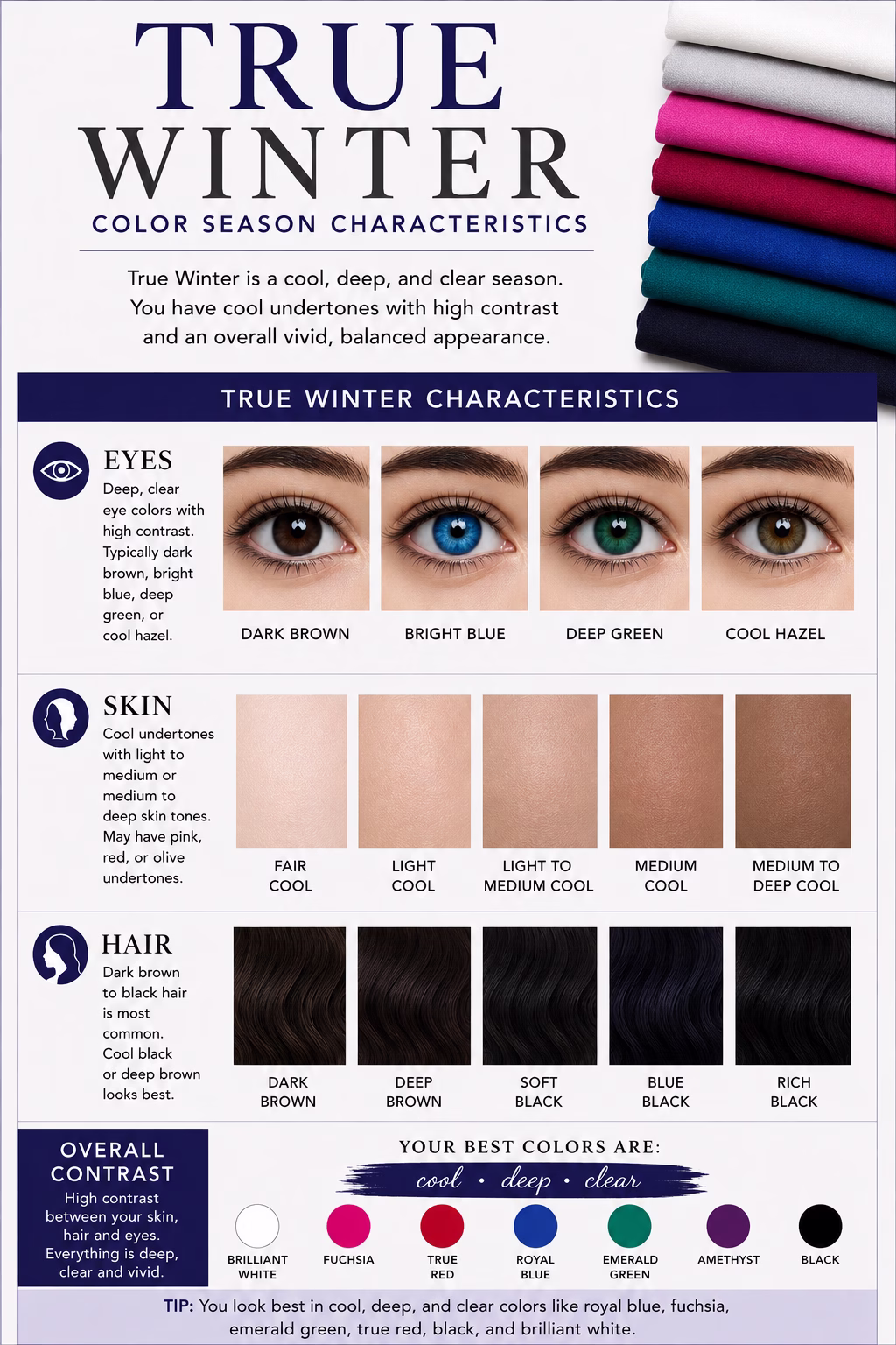 Seasonal Color Analysis Guide: Season color - true winter