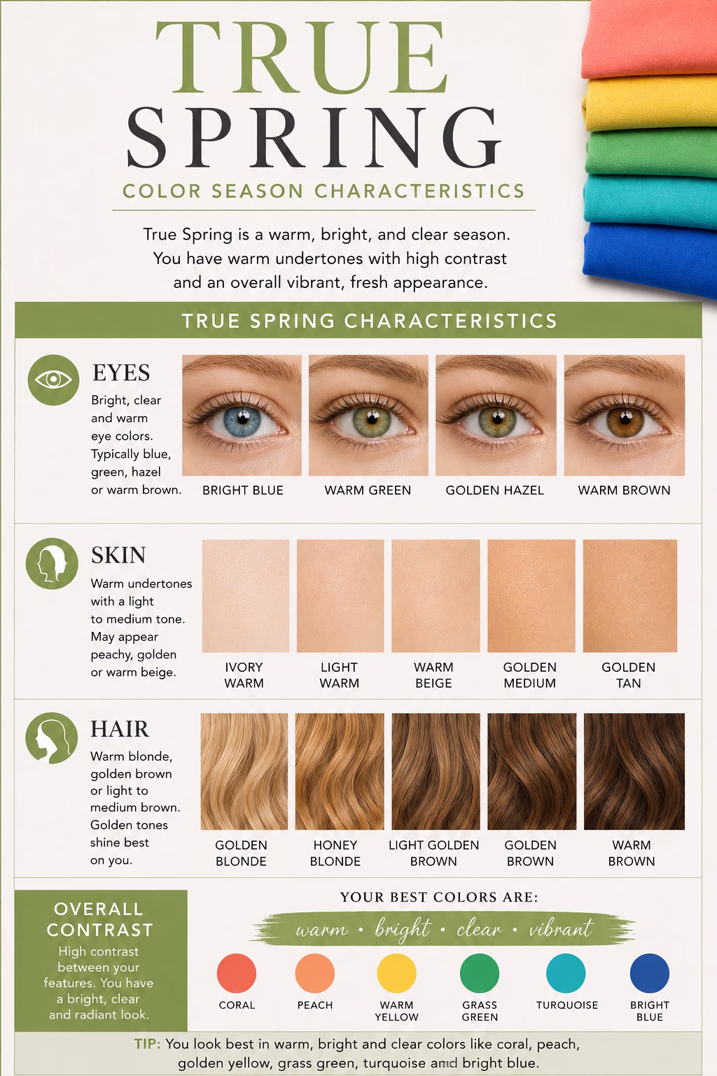 Seasonal Color Analysis Guide: Season color - True Spring