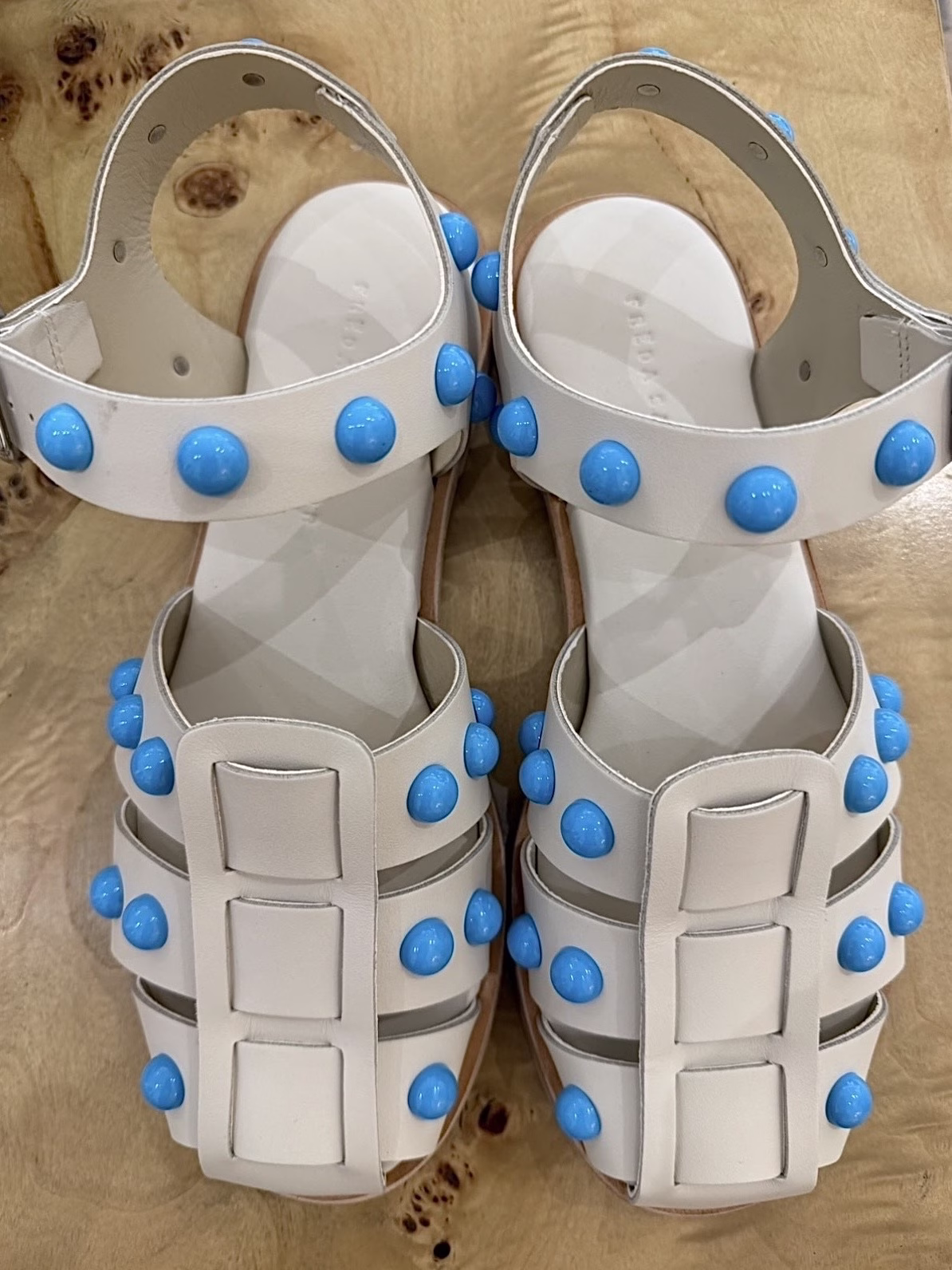 Freda Salvador Fisherman Sandals blue studs