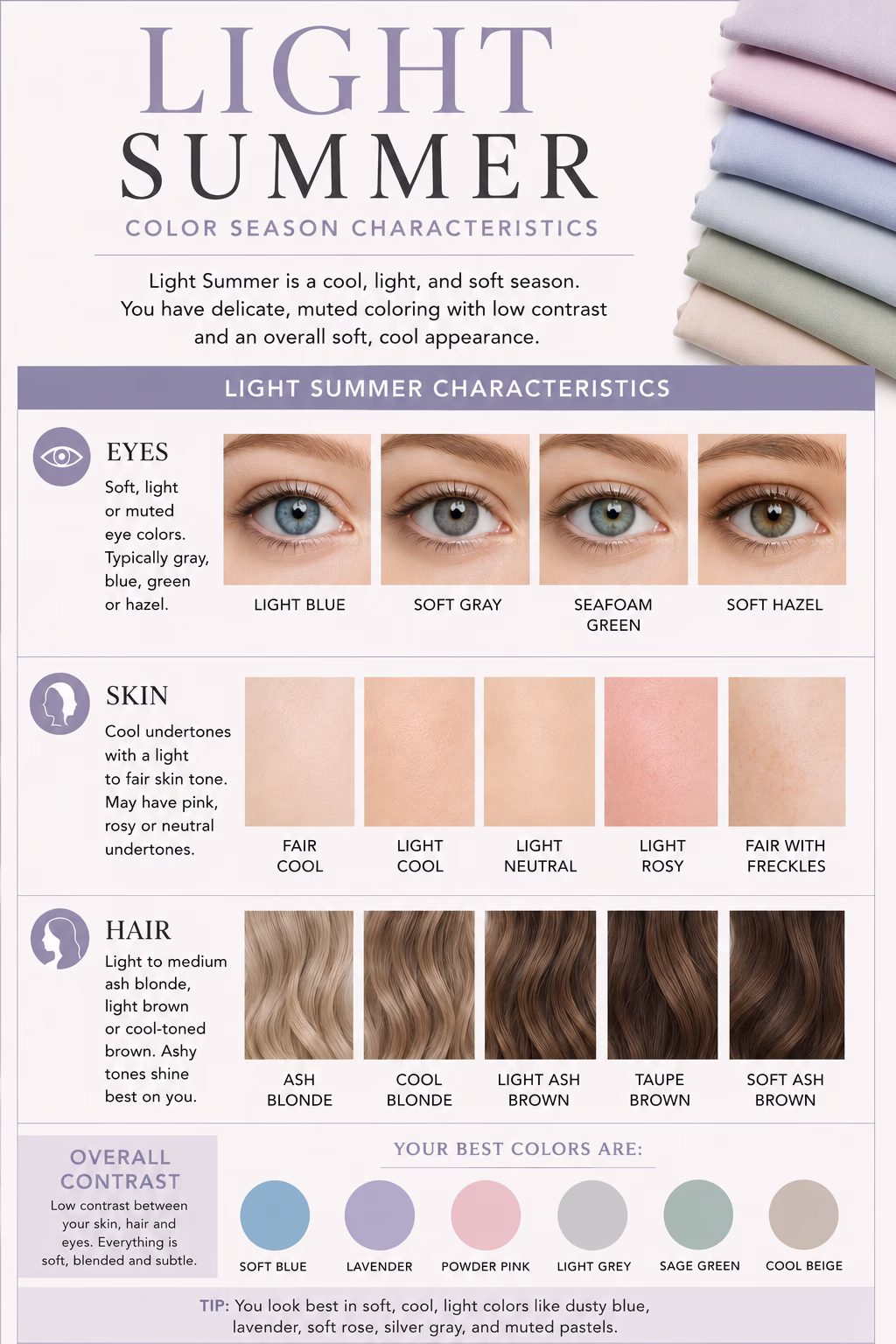 Seasonal Color Analysis Guide: Season color - Light summer