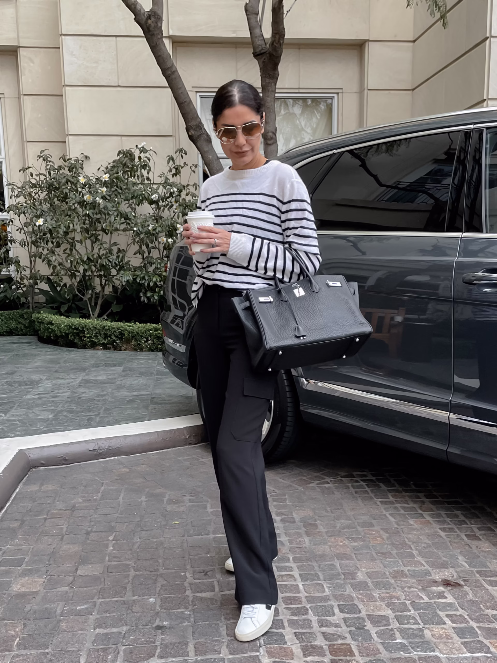 Hermes Birkin 35 bag outfit idea