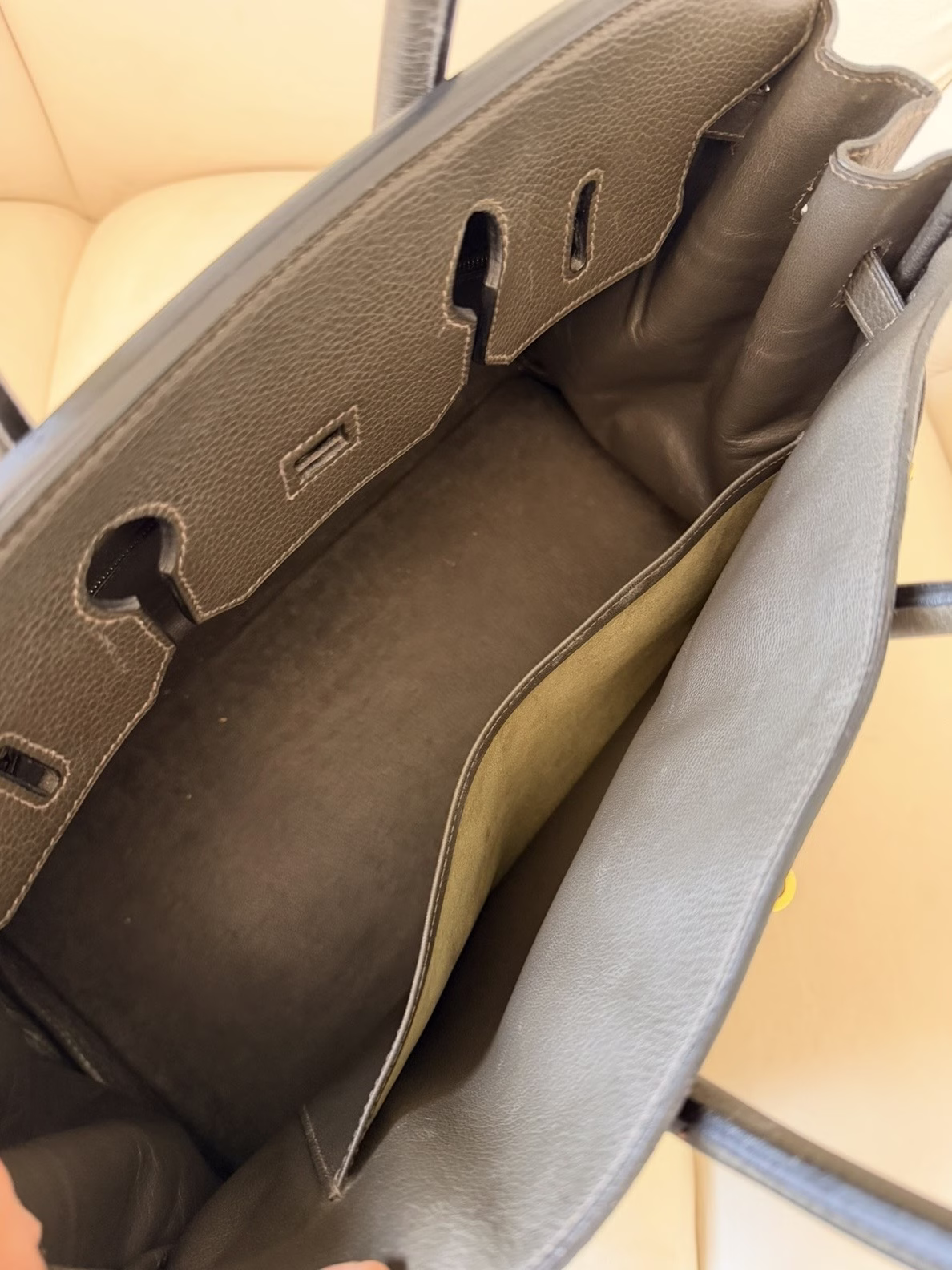 Hermes Birkin Toile 35 Bag Interior