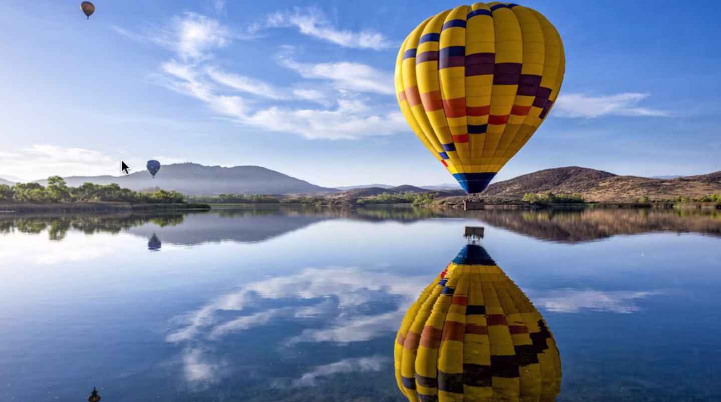 California couples weekend getaway Balloon ride