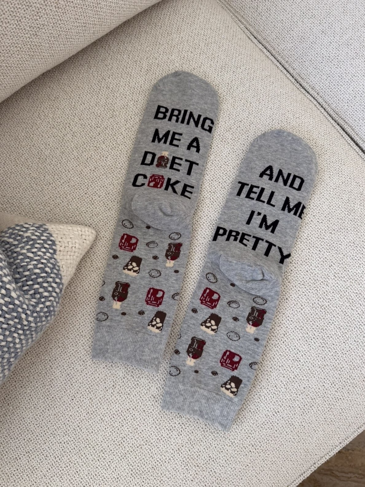 soda joke socks white elephant gift idea