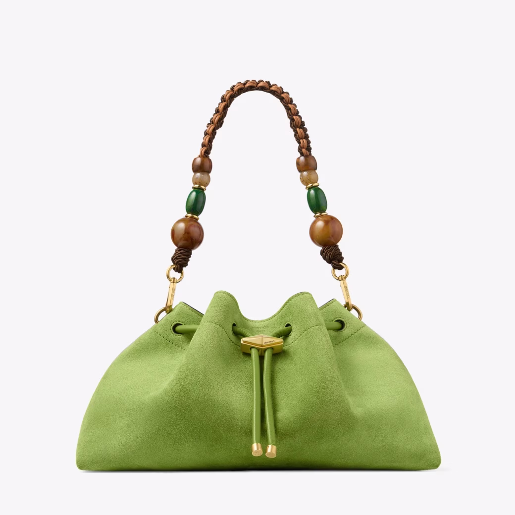 Jimmy Choo Cinch Medium Bag green suede