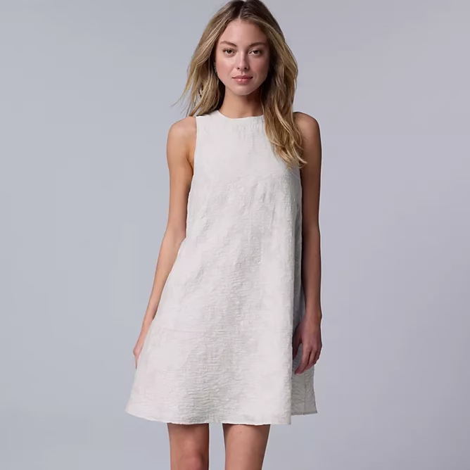 aline short white dress