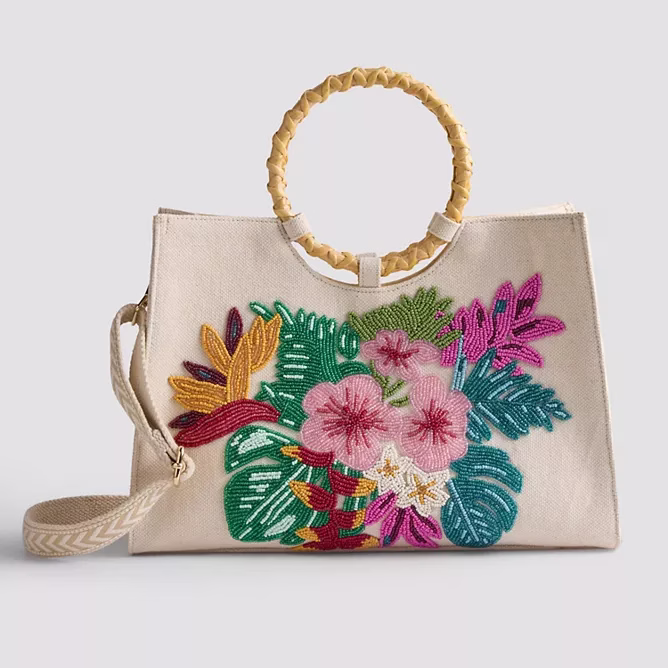 beaded tote bag