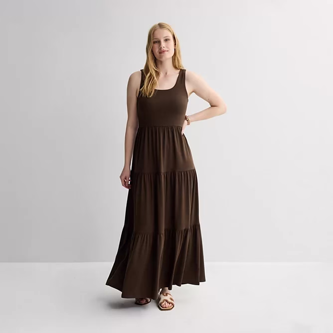 maxi brown dress